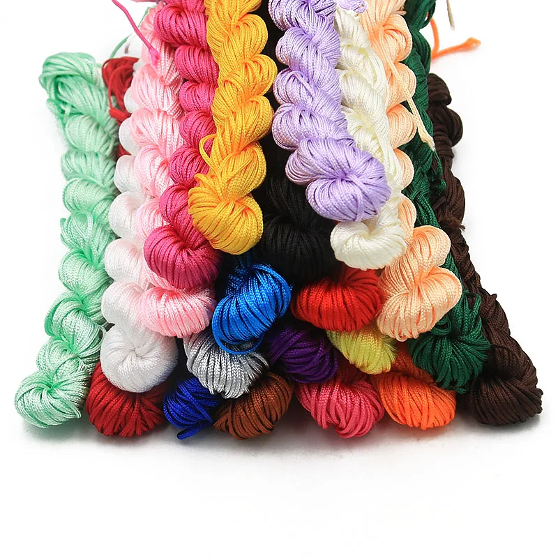 

2PCS/Lot 25 Color Nylon Cord Thread Chinese Knot Macrame Rattail For DIY Jewelry Necklace Bracelet Home Textile Accessories