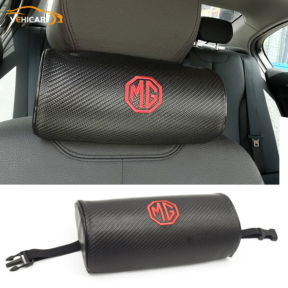 

VEHICAR Car Headrest For MG Car Seat Headrest Carbon Fiber Headrest Neck Support Pillow Universal Removable Auto Accessories