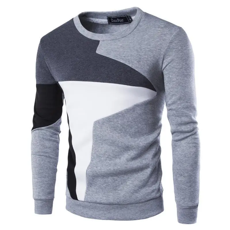 

The New Spring Clothing Men's FASHION Fleece Casual Round Collar Stitching Brand Sweaters Sets Men's Sportswear Long Sleeves