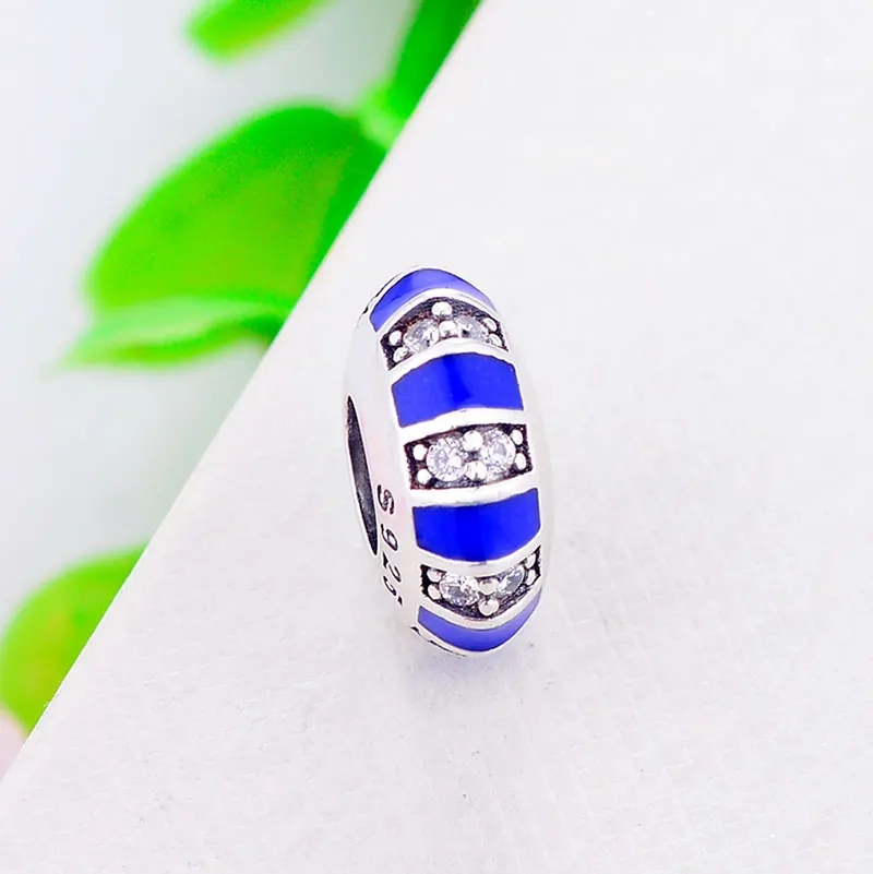 Подходящий оригинальный Pan браслет с подвесками Φ синяя эмаль экзотический