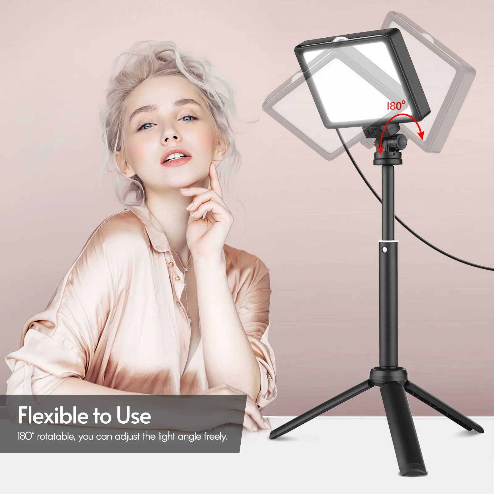 Andoer USB Video Conference Lighting Kit with 5600K Dimmable LED Lights Desktop Tripods Color Filters for Live Streaming | Электроника