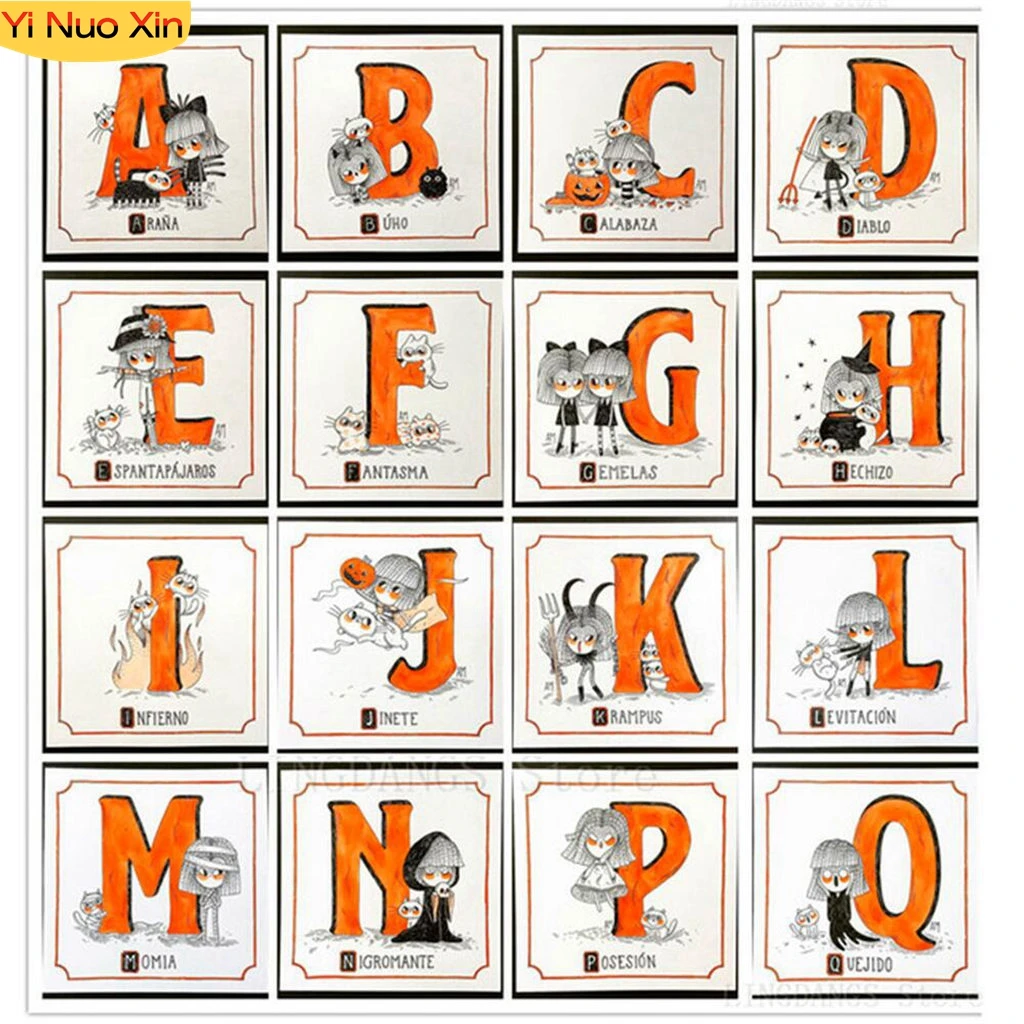 

DIY5D Diamond Painting Rhinestone Full Mosaic New Year Gift English Alphabet Cartoon Home Decoration Embroidery Cross Stitch Art