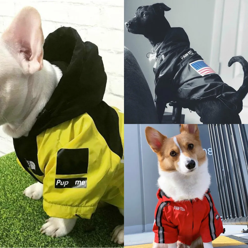 Собака Водонепроницаемый куртка щенок ветровка непромокаемая одежда вещи для