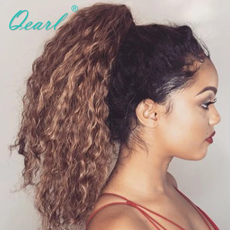 Парики из натуральных волос на кружеве Омбре кудрявые бразильские волосы remy