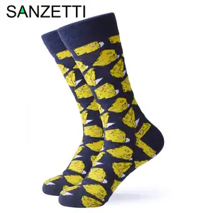 Носки SANZETTI мужские цветные, Хэппи Сокс из чесаного хлопка, для завтрака, сыра, бекона, свадебного платья, 1 пара