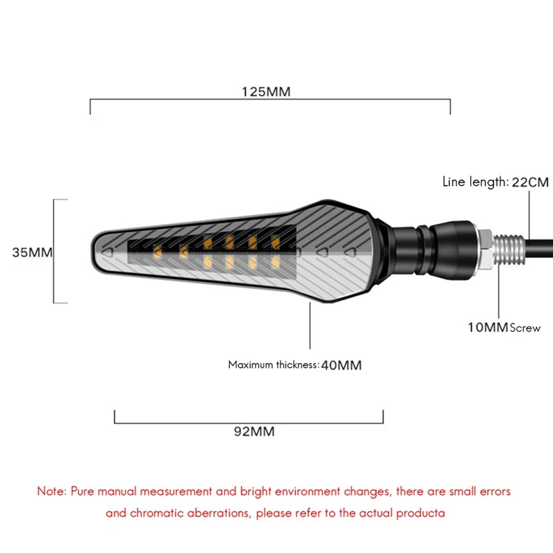 

2PCS Motorcycle Turn Signals Light Tail Flasher Flowing Water Blinker Motorcycle Flashing Lights