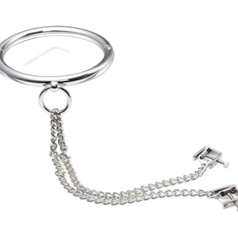 

Новая Металлическая женская накидка на шею с зажимом для груди, женский воротник, товары для взрослых