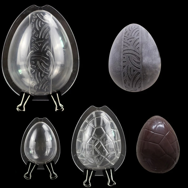 

3 style Easter Eggs Polycarbonate Chocolate Mold Cake Decorating Baking Candy Mould Fondant Cake Plastic Crystal Tools