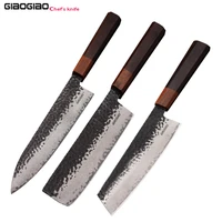 giaogiao damascus steel chef knife japanese bar counter kitchen meat cleaver vegetables fruit fish tool bbq sashimi knives