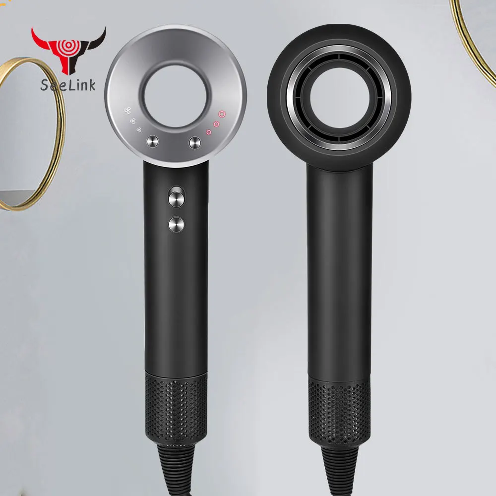 

Professional leafless blow hair dryer Anion strong wind smooth fast drying salon portable household no leaf barber hairdryer