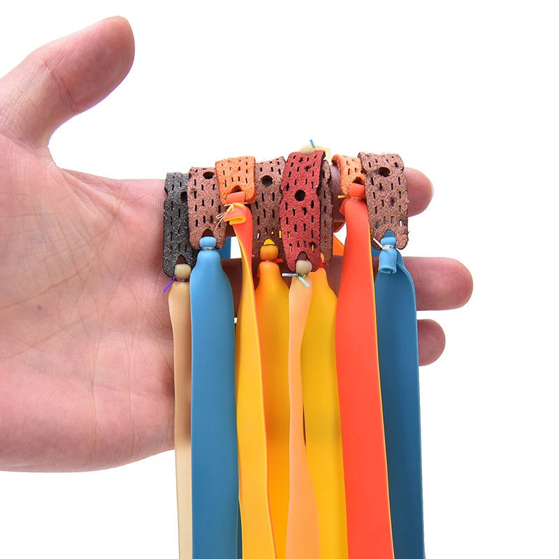 

5Pcs 4 Sizes Flat Rubber Slingshots Band Natural Latex Catapult Flatband Slingshot Elastic Resilient Tube For Slingshot Hunting