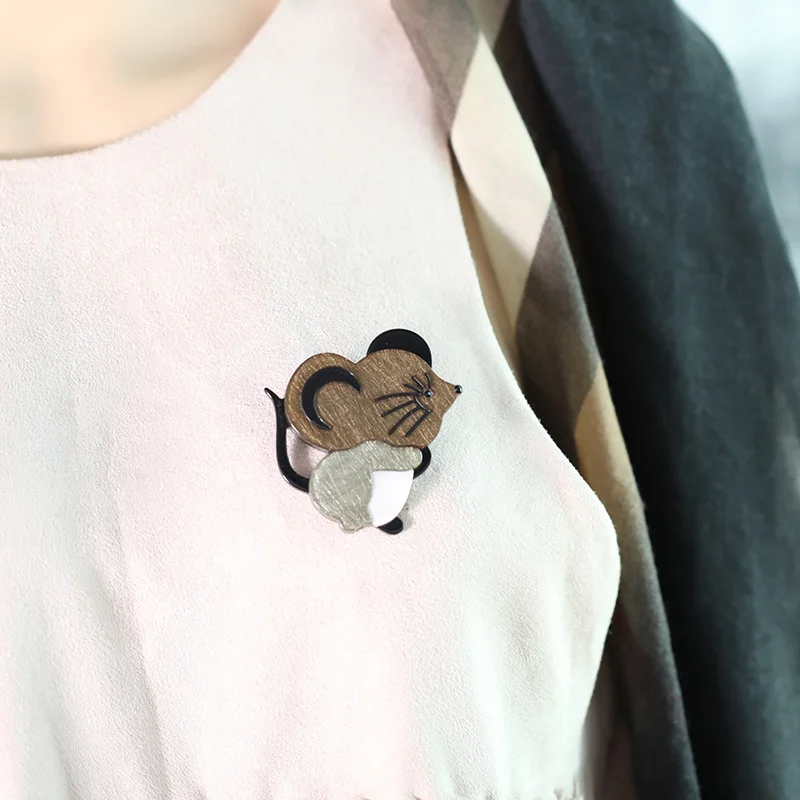 Blucome Акриловые Броши с мышкой из мультфильма специальный материал булавка для