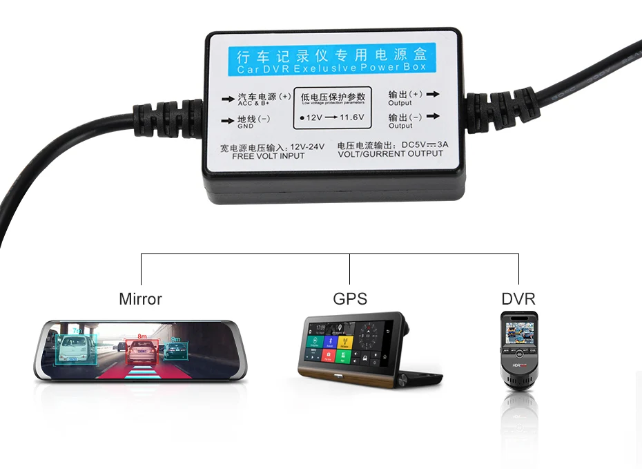 Junsun постоянного тока 12В/24В 5В 3A 3M мини-usb зарядное устройство для авто с контрастным Зарядное устройство Жесткий провод комплект жестких дисков для Dash Cam Reaview зеркало Камера gps автоматической зарядкой