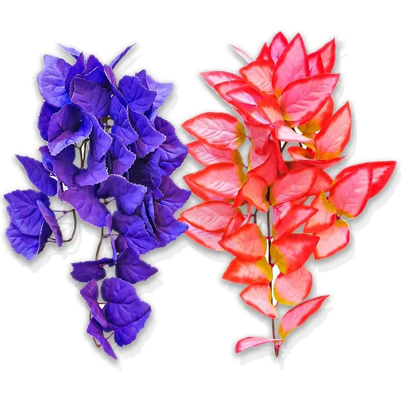 Растения для рептилий 2 шт. Подвесные террариума из шелка с присоской медвежьих