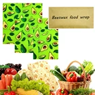 3 шт.упаковка, восковая обертка, Экологичная, для кухни, замена, органический натуральный пчелиный воск, многоразовый, смешанный узор, пчелиный воск, пищевая обертка s