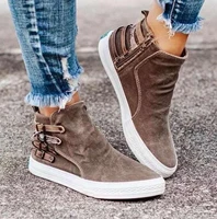 women ankle boots gladiator denim flats booties autumn flat shoes woman sneaker causl zipper fashion female shoes plus size