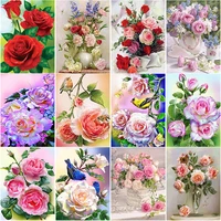 new 5d diy diamond painting flower diamond embroidery scenery cross stitch crafts full square round drill home decor manual gift