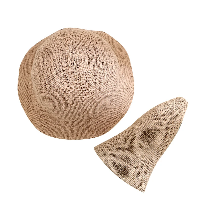 Панама женская из хлопка и льна вязаная шапка в стиле Харадзюку уличная Кепка для