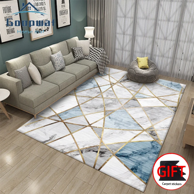 Нордический мраморный ковер современный для гостиной нескользящий большой