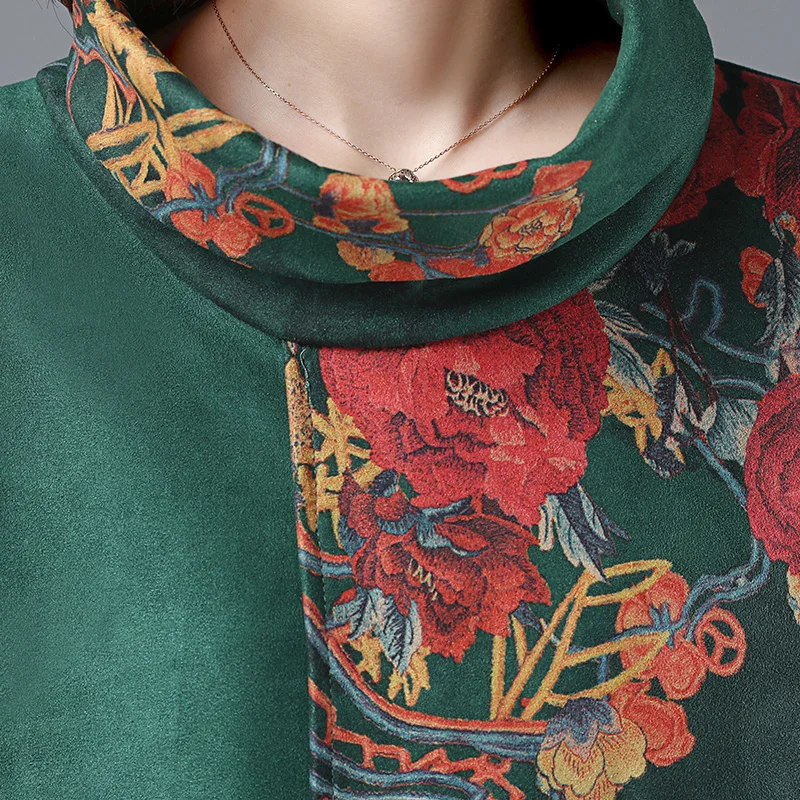 Vrex Women clothing Autumn New Arrival 2019 pattern Favorite dress Polyester Floral Printing maxi woman | Женская одежда