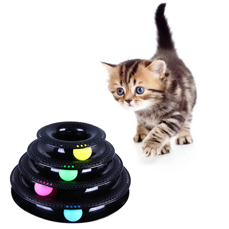 5 Levels Pet Cat Toy Cats Disc Tower Tracks Intelligence Amusement Ball Toys Training Supplies | Дом и сад