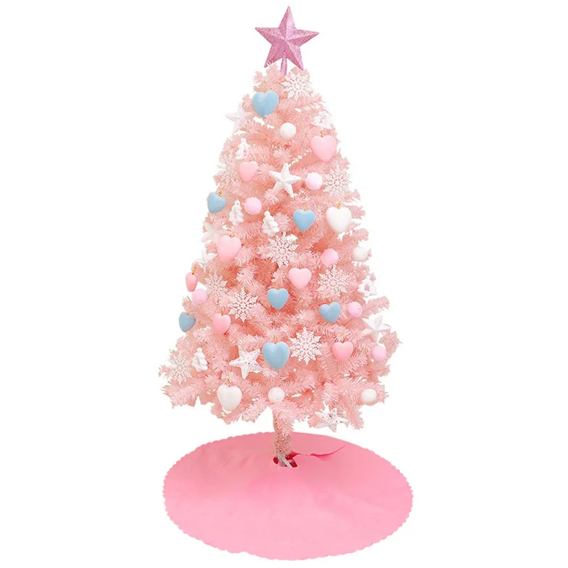 Сладкий розовый Рождественская елка украшения дома статуэтки рождественские