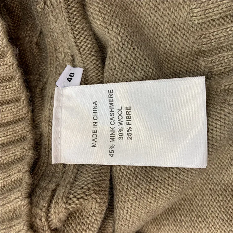 Women's Luxury Two Pieces 45% Cashmere + 30% Wool Suits Female Turtleneck Warm Mink Cashmere Knit Tops +  Wool Pant Sets F2555