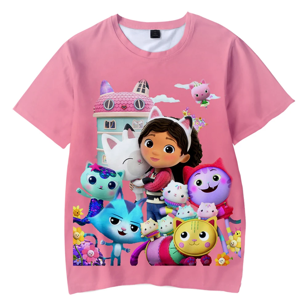 

Gabby's Dollhouse Tshirt Unisex O-Neck Women Men Tshirt Summer Short Sleeve Harajuku Streetwear 2021 American Cartoon 3D Clothes