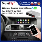 Беспроводной автомобильный мультимедийный декодер Navifly Apple CarPlay Android для BMW X3 F25 X4 F26 2011-2016 CIC система NBT