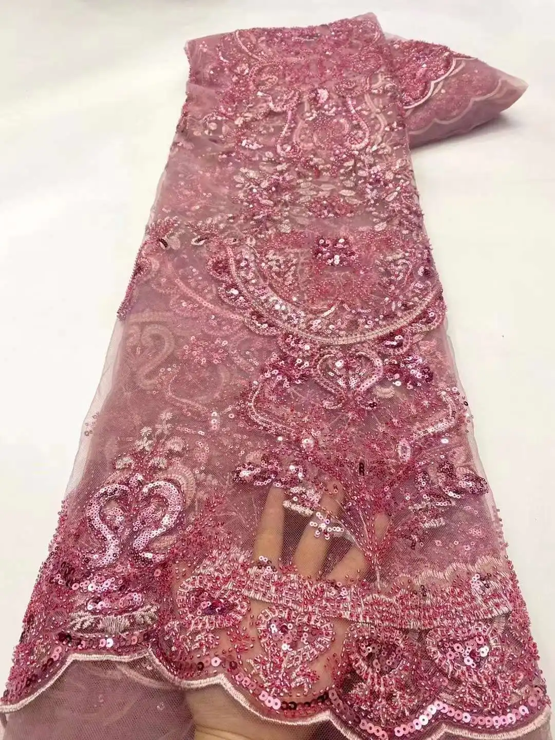 Фабричная цена материал 855K-1201 французское Сетчатое кружево с блестками и