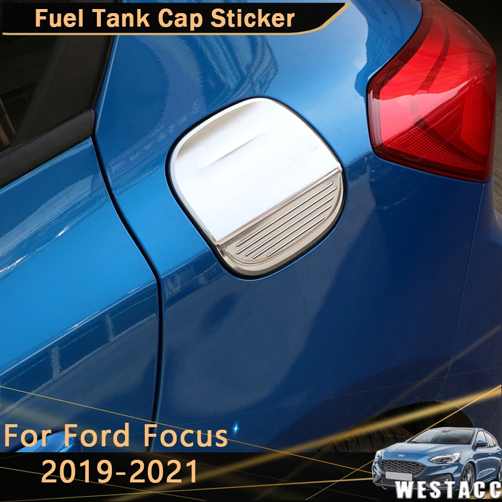 

For Ford Foucs 2019-2021 ABS Car Fuel Tank Cap Sticker Gas Cap Decoration Protective Cover Sticker Trim Car-Styling Accessories