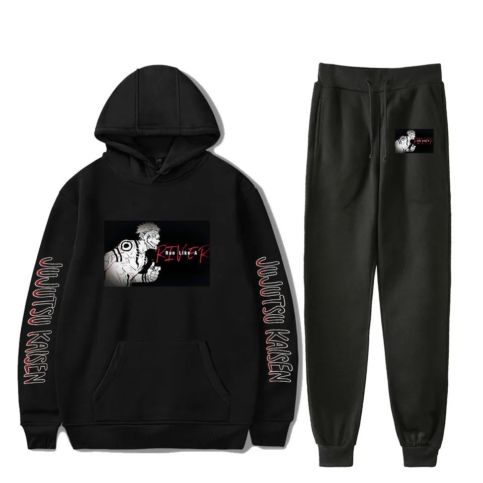 

2021 New Jujutsu Kaisen Hoodie Sweatshirt Sweatpants Suit Shirt Trousers Sets Unisex Clothes Pullover Autumn Winter Clothes