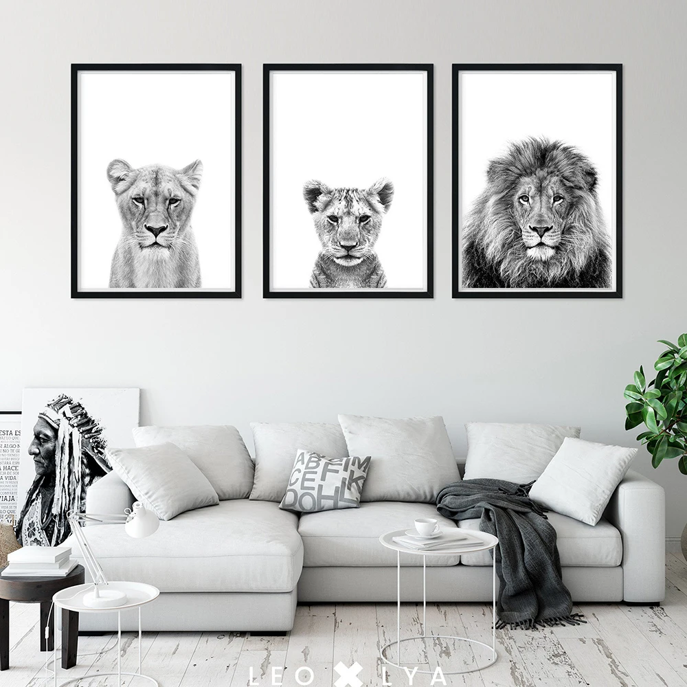 Настенная картина с изображением Льва ребенка и лев|Рисование каллиграфия| |