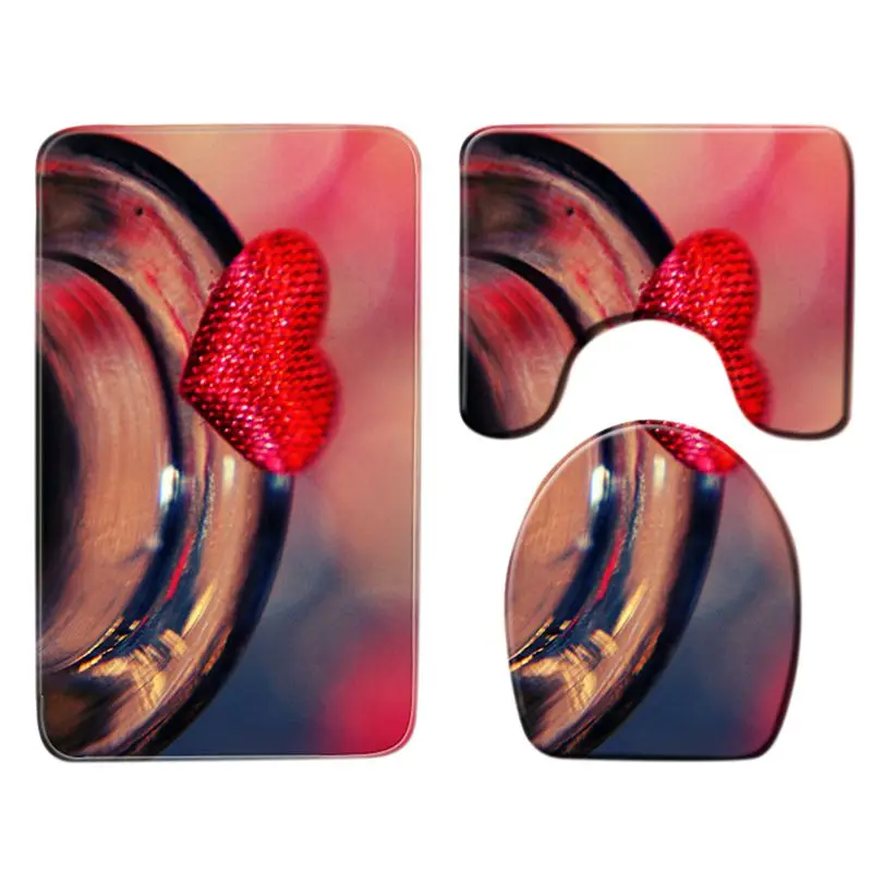 3 шт./компл. Творческий Коврик для ванной из мягкой фланели с нескользящей