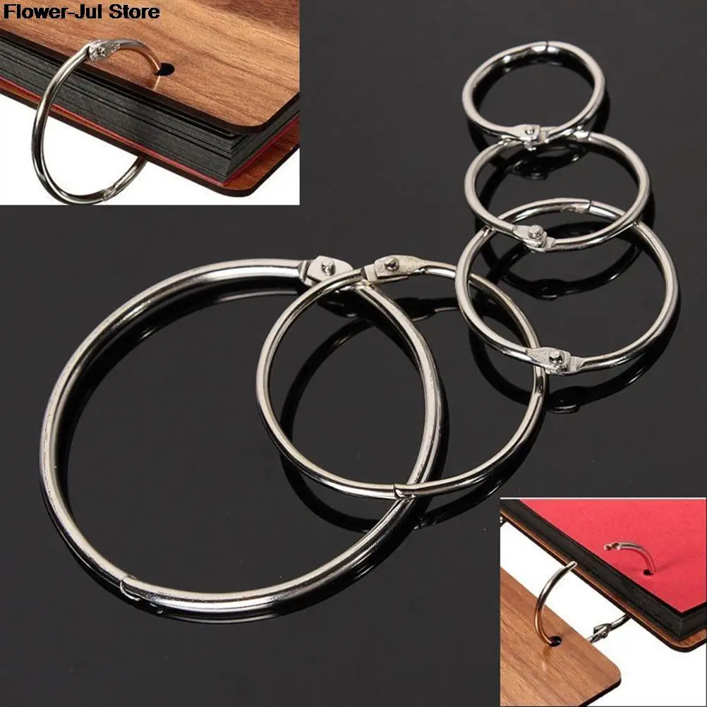 

10Pcs Metal Ring Binder Loose Leaf Book Hoops Hinged Rings Keychain Binders DIY Craft Photo Album Scrapbook Split Ring 19mm-75mm
