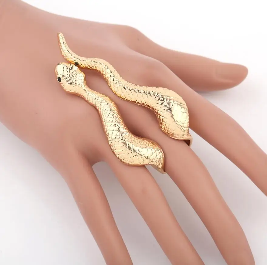 Модное уникальное кольцо унисекс из нержавеющей стали под змею креативное