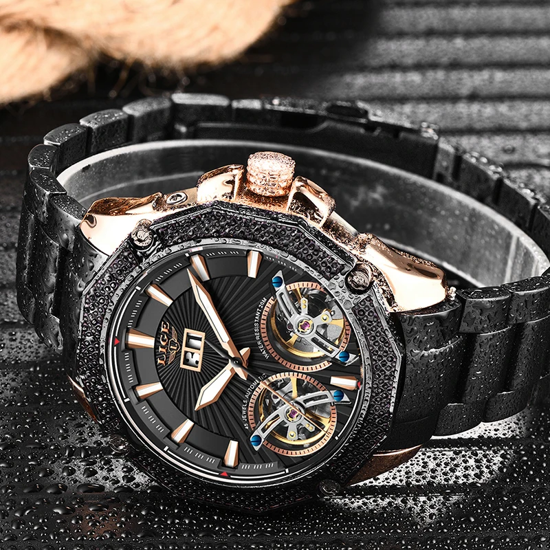 Часы мужские механические из нержавеющей стали водонепроницаемые | Наручные