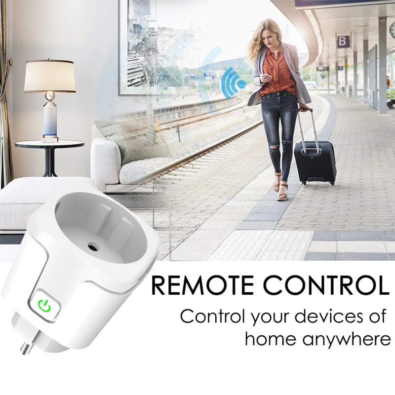 

Smart Socket EU Plug WIFI Wireless Remote Socket Smart Timer Plug Voice Control EU Home Fire Retardant PC Smart Power Socket