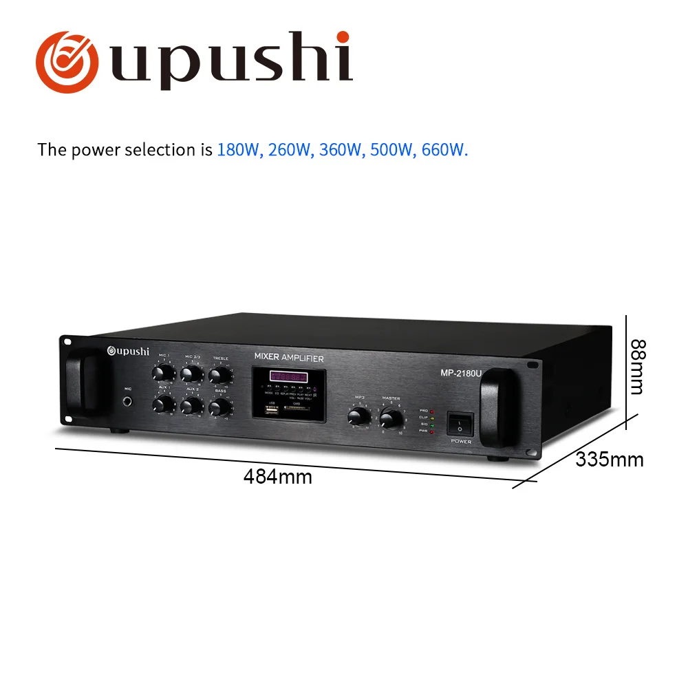 Oupushi Professional bluetooth broadcast amplifier support USB/CD card playback | Home Theater Amplifiers