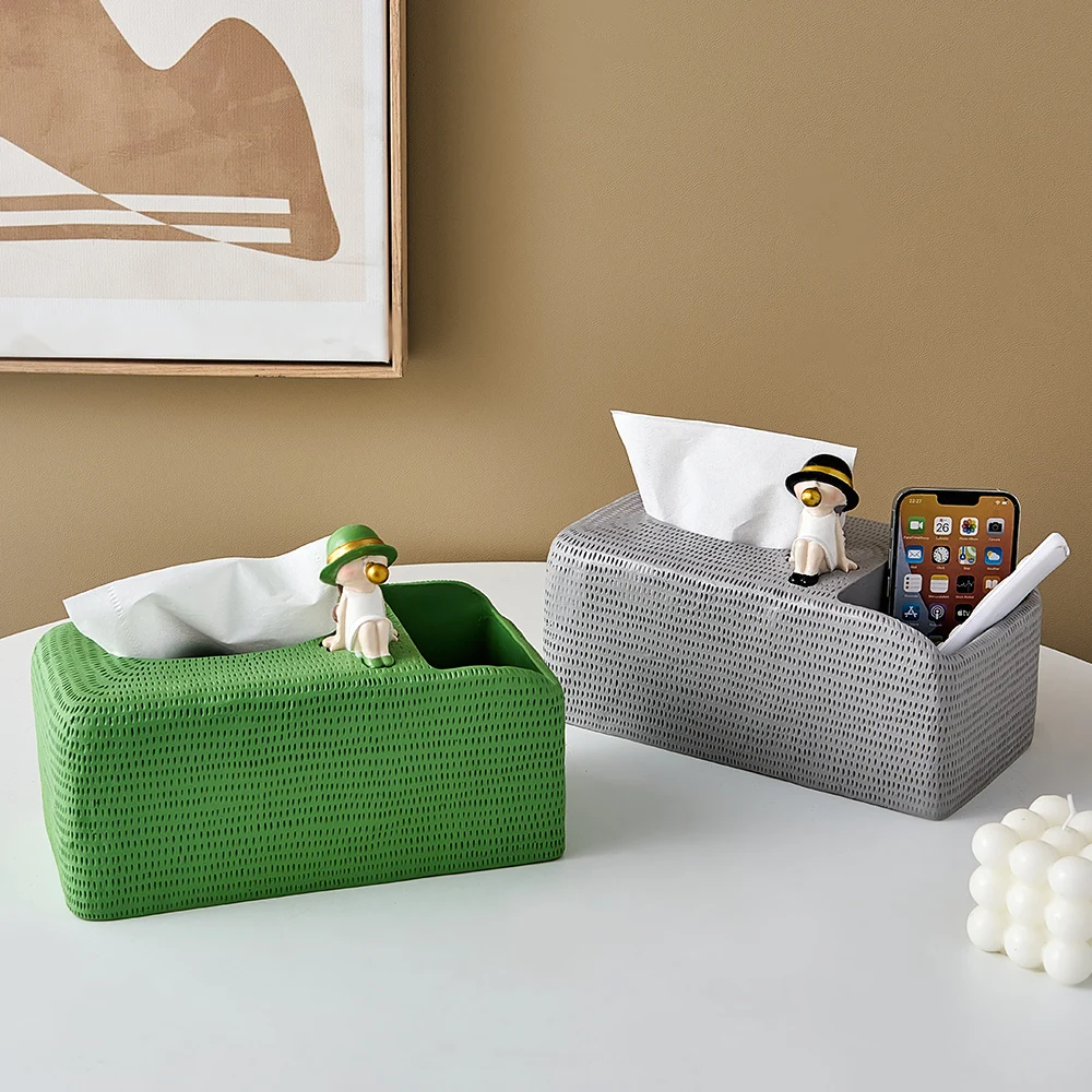 

Resin Tissue Box Living Room Desktop Decoration Multifunctional Sundries Storage Tissue Box Napkin Box Bathroom Accessories