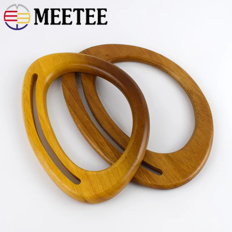 2 шт. модная Натуральная деревянная сумка с ручками Ретро овальная кольцевая