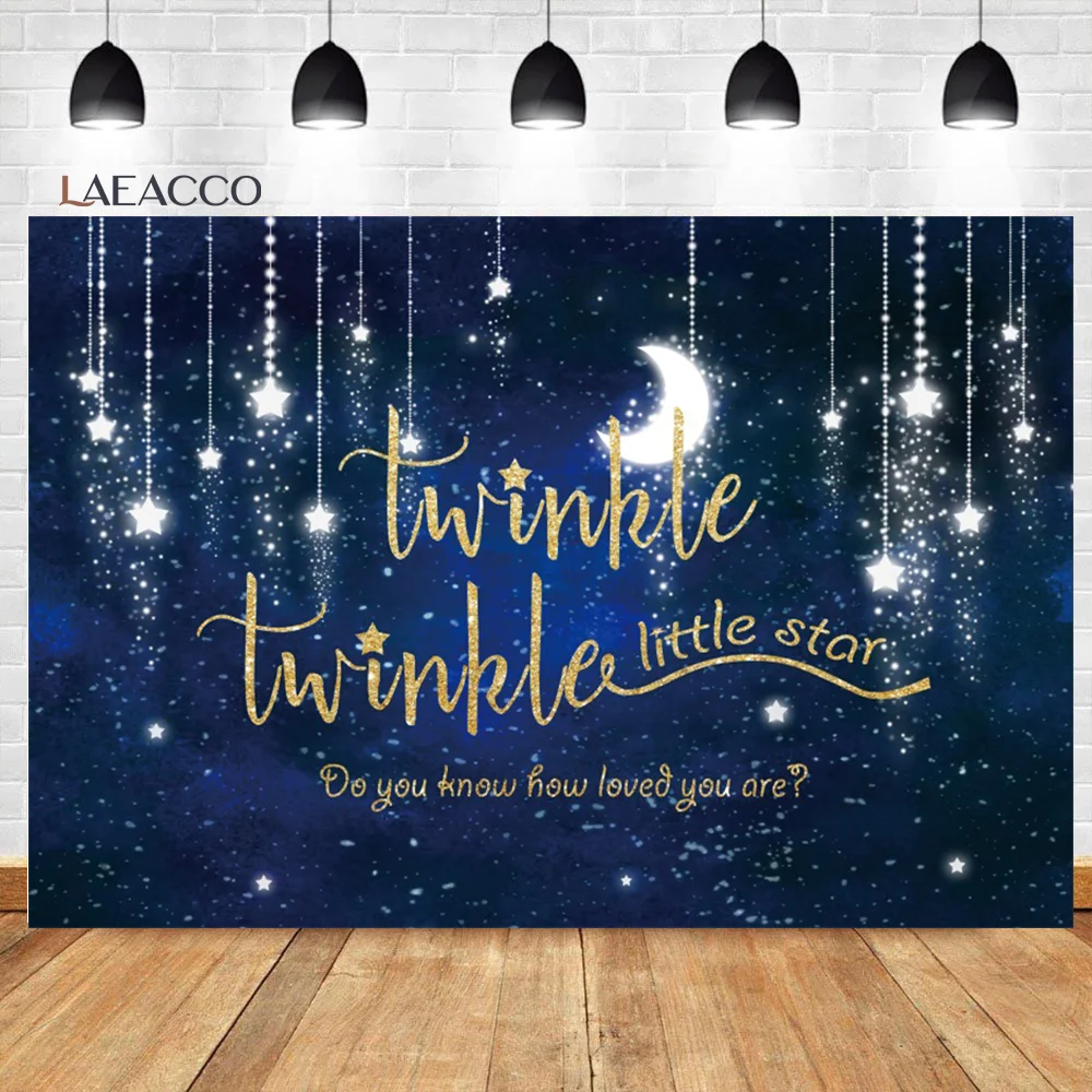 

Laeacco Night Sky Scene Starry Star Shiny Moon Cloudy Background Child Photocall Customized Poster Portrait Photography Backdrop