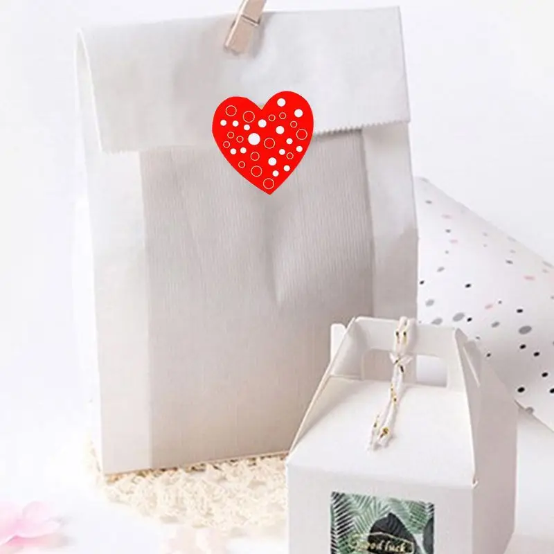 

1 Roll 8 Patterns Wedding Party Heart Shaped Print Label Stickers Craft Per Roll K9FA