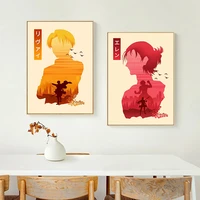 attain on titan anime abstract posters on the wall levi and eren character silhouette art canvas painting living room decor cuad