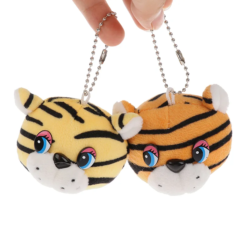 

2022 Year Tiger Head Stuffed Plush ToyPendant Gift Keychain Plush Toy Doll Stuffed Animal Toys Children Gifts