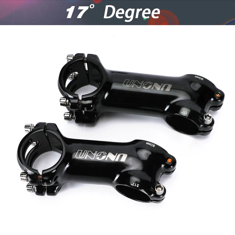 

UNO Bicycle Stem Mountain Road Bike Stem 31.8 Ultralight 17 Degree Handlebar Riser 60/70/80/90/100/110/120/130mm Bike Stems