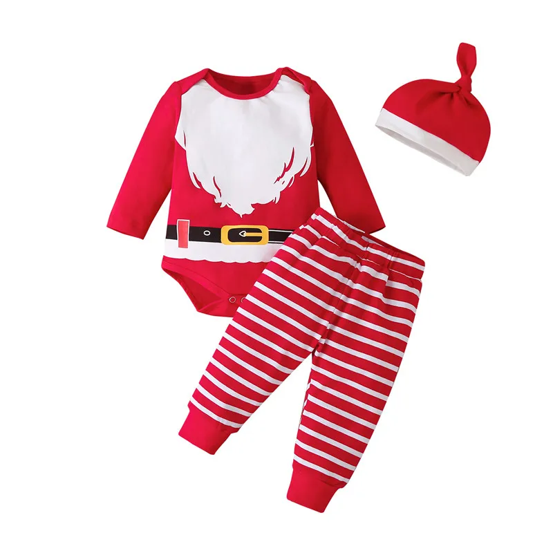 

2020 Baby Set 3pcs Pack girl Clothes Full Sleeve Cotton infantis Baby Clothing Romper Cartoon Costume Newborn boy Crawl Clothes