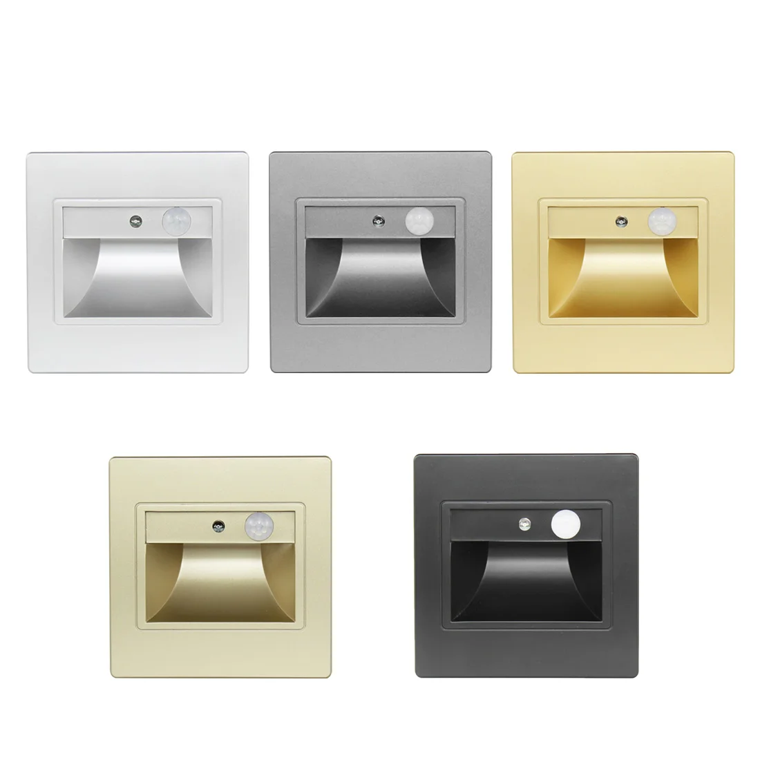 5 цветов настенный светильник движения PIR Сенсор Встраиваемый светодиодный