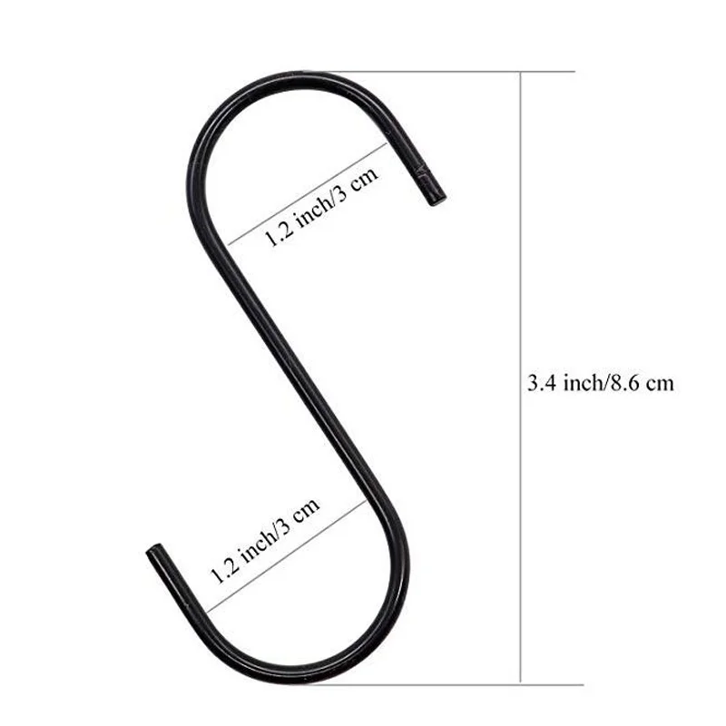 Комплект из 3 предметов черный S формы мульти Одежда Крючки для кухни и ванной