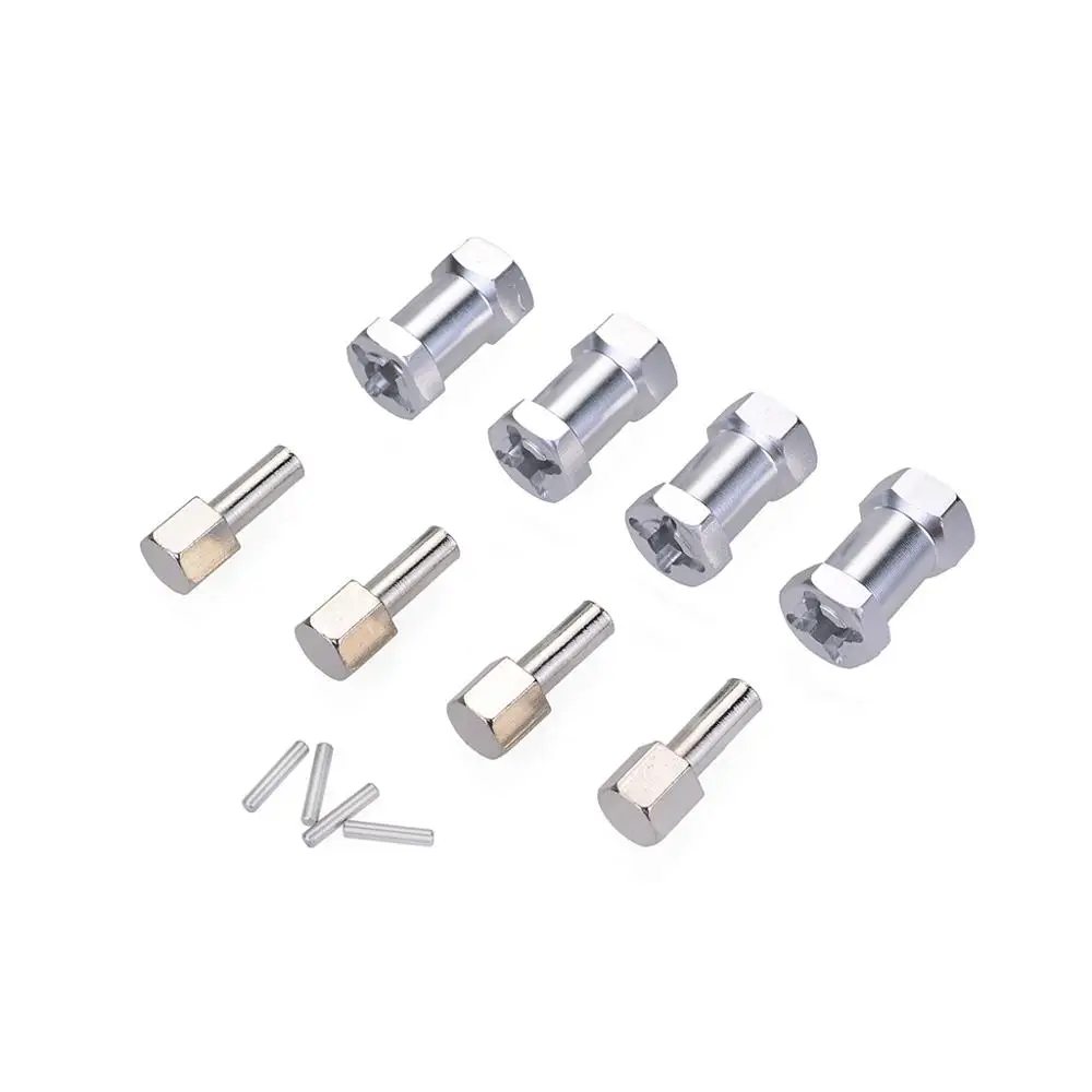 

4pcs Aluminum RC Car 12mm Hex Wheel Hub Drive Adaptor 20mm 25mm Extension Combiner Coupler for 1/10 RC Crawler Axial SCX10 D90